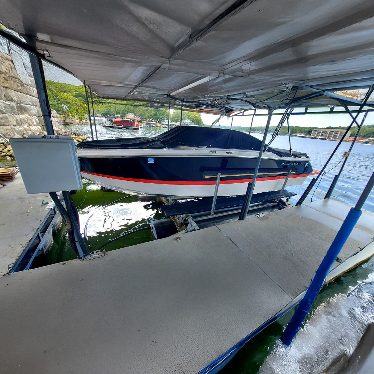 AC Bluetooth/Wi-Fi Boat Lift Blower Motor Control Box: One Lift - Two Valve - Jet Dock