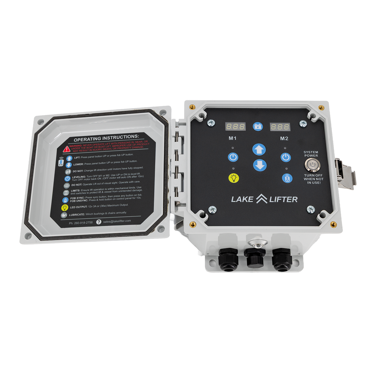 2M Master control box for Lake Lifter boat lift motors