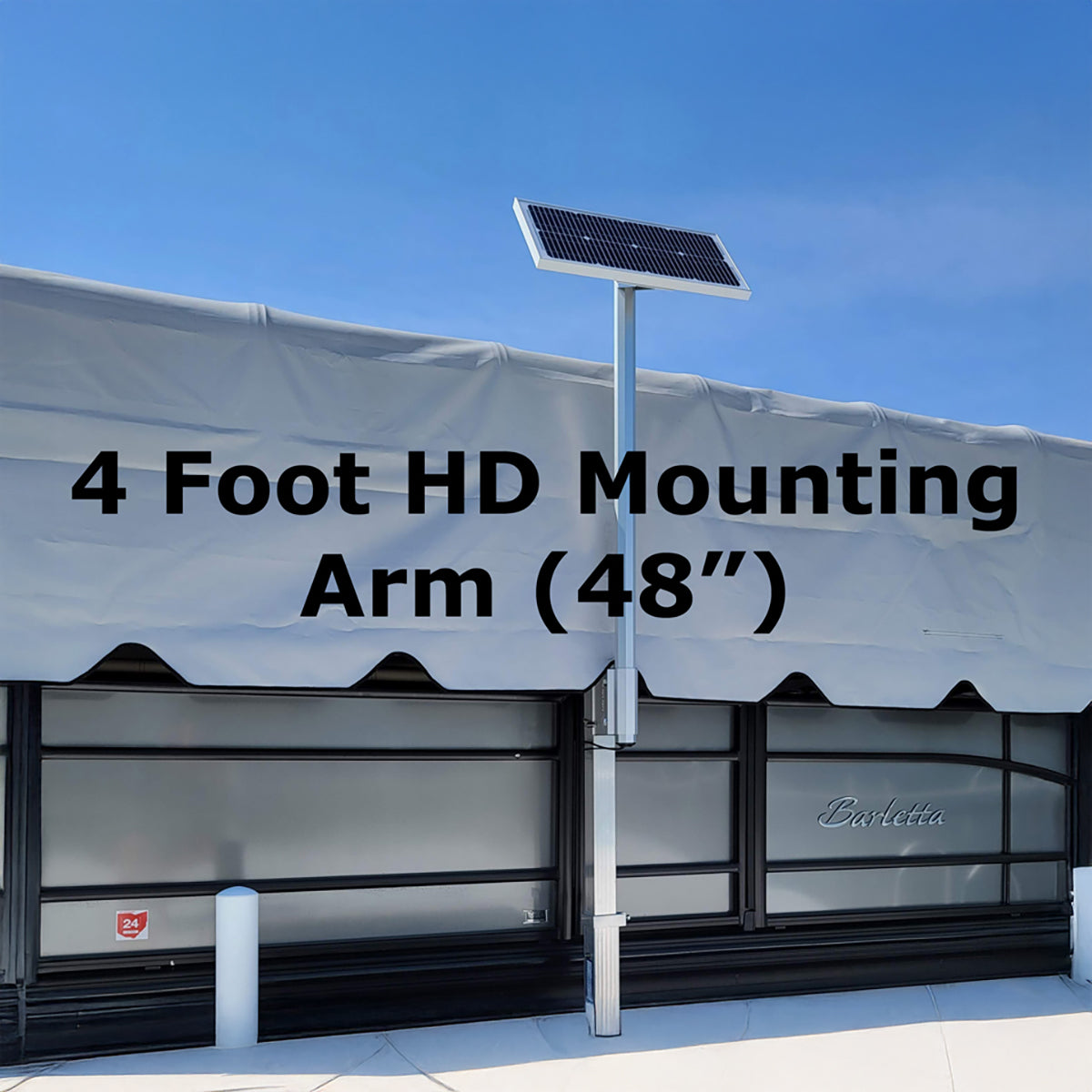 solar panel mounted to a boat lift canopy