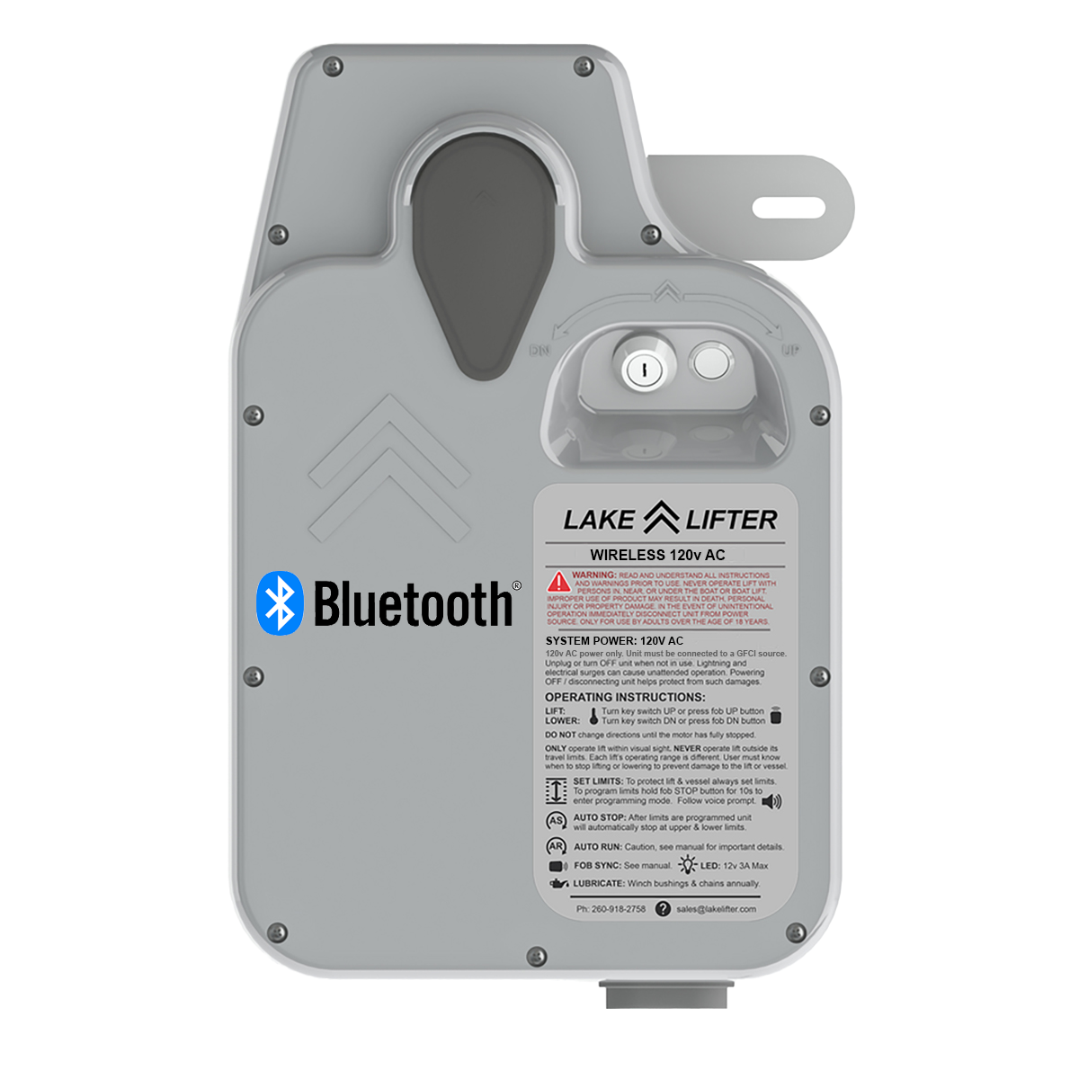 AC - Lake Lifter Direct Drive Boat Lift Motor - Bluetooth/Wireless Remote + Auto-Stop + Auto-Run