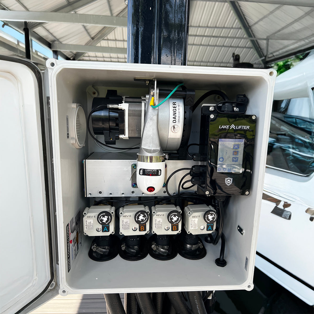 AC Bluetooth/Wi-Fi Boat Lift Blower Motor Control Box: One Lift - Two Valve - Jet Dock