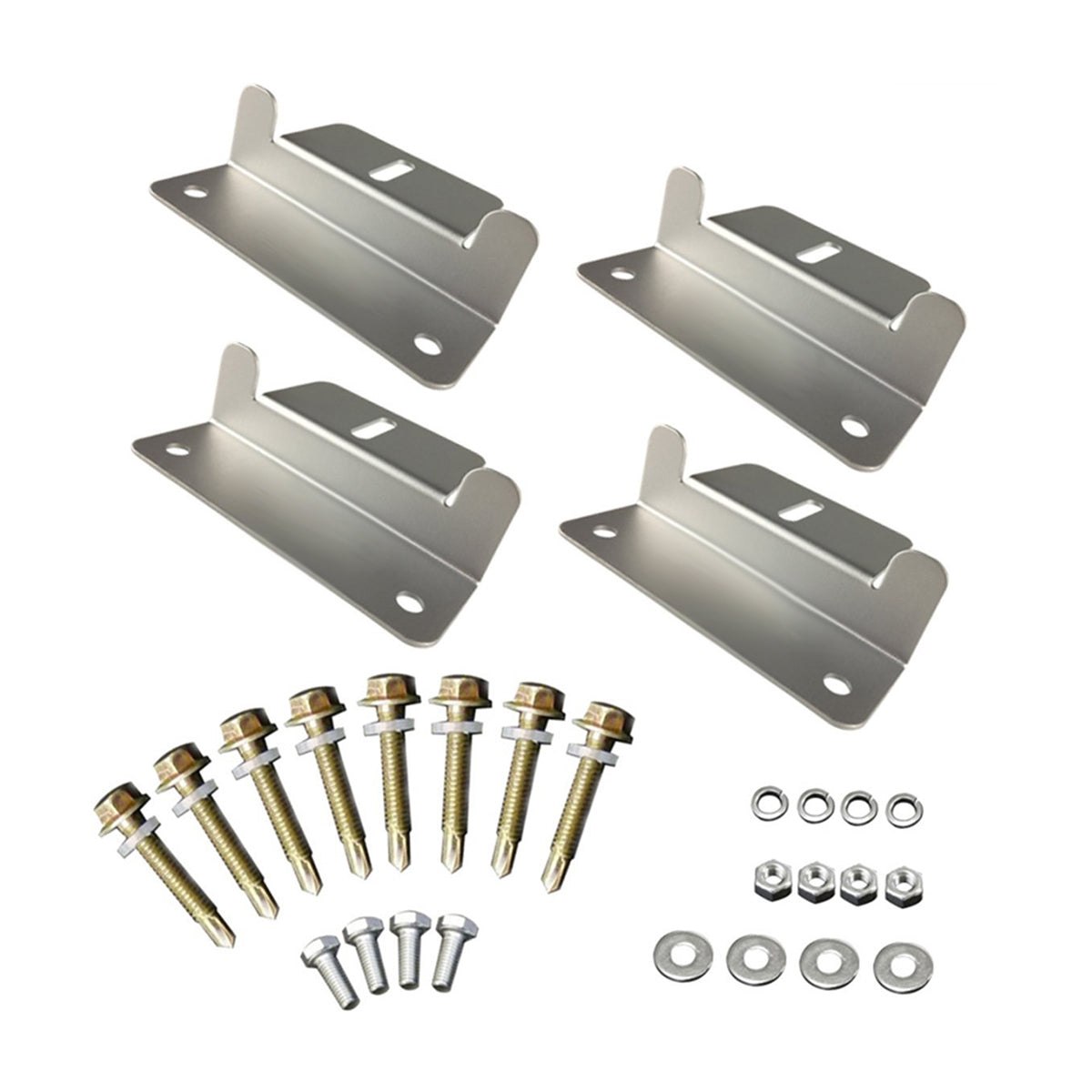 MOUYAT 24-Pack Solar Panel Mounting Z-Brackets – Aluminum Alloy, Stainless Steel Hardware, For RV Roof Boat Off-Grid