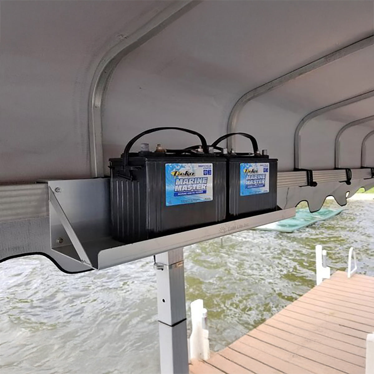 Dual Hanging Boat Lift Battery Tray