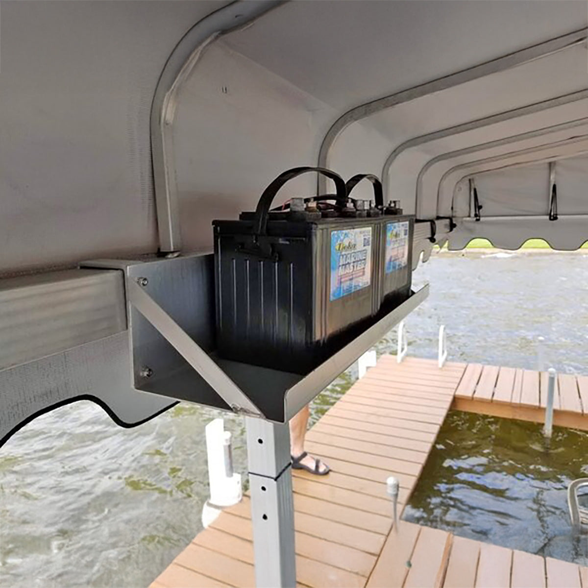 Dual Hanging Boat Lift Battery Tray
