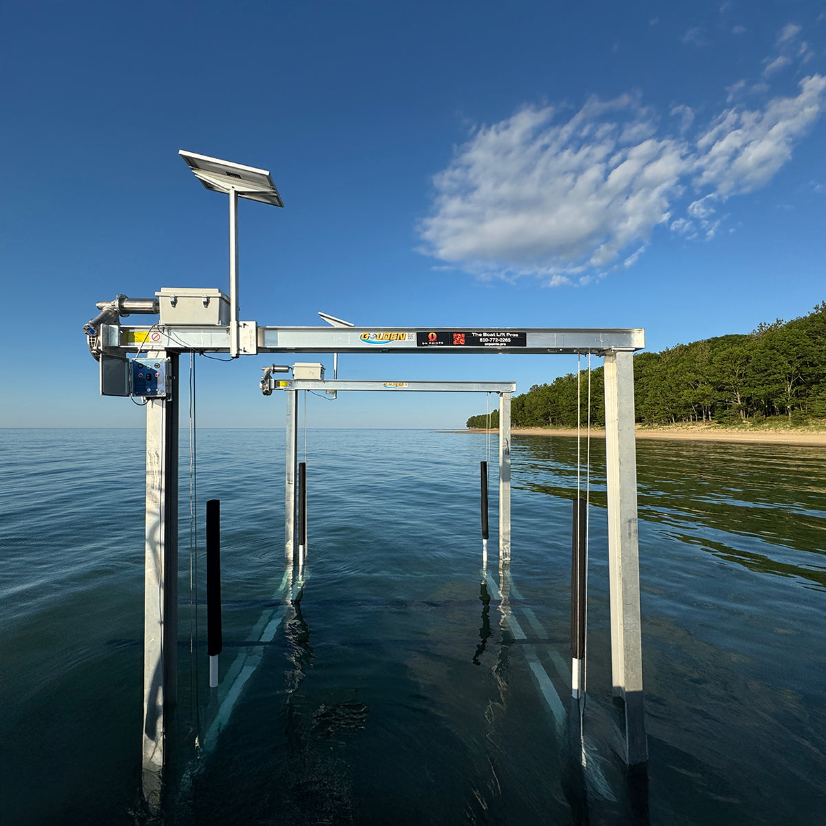 2 DC Boat Hoist Motor + Solar Charging Kit