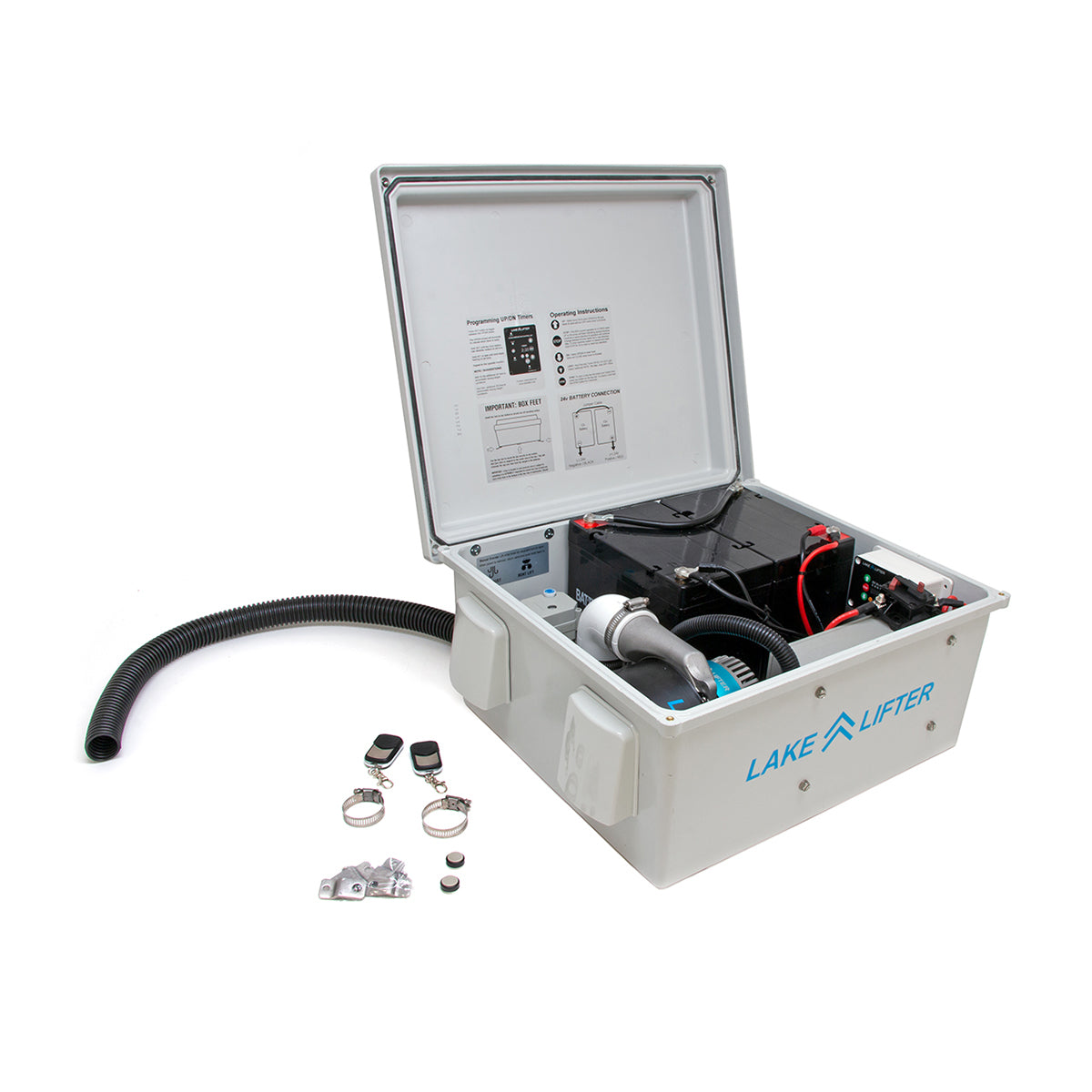 DC Boat Lift Blower Motor Control Box: (Two Lifts - Three Valves - A/B) & Solar Charging Kit