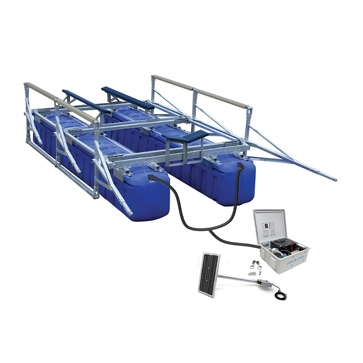 DC Boat Lift Blower Motor Control Box: (Two Lifts - Three Valves - A/B) & Solar Charging Kit