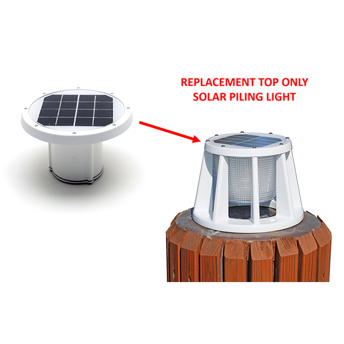 Solar Buoy Replacement Top - 3 Color LED Switchable