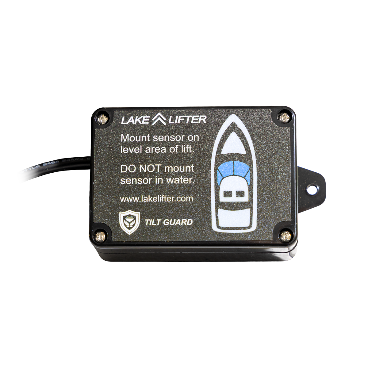 Lake Lifter mount sensor with instructions on a white background