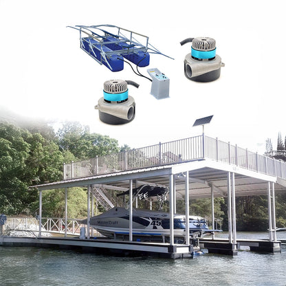 2M DC Boat Lift Blower Motor System + 40w-24v Boat Lift Solar Charging Kit (1-lift)