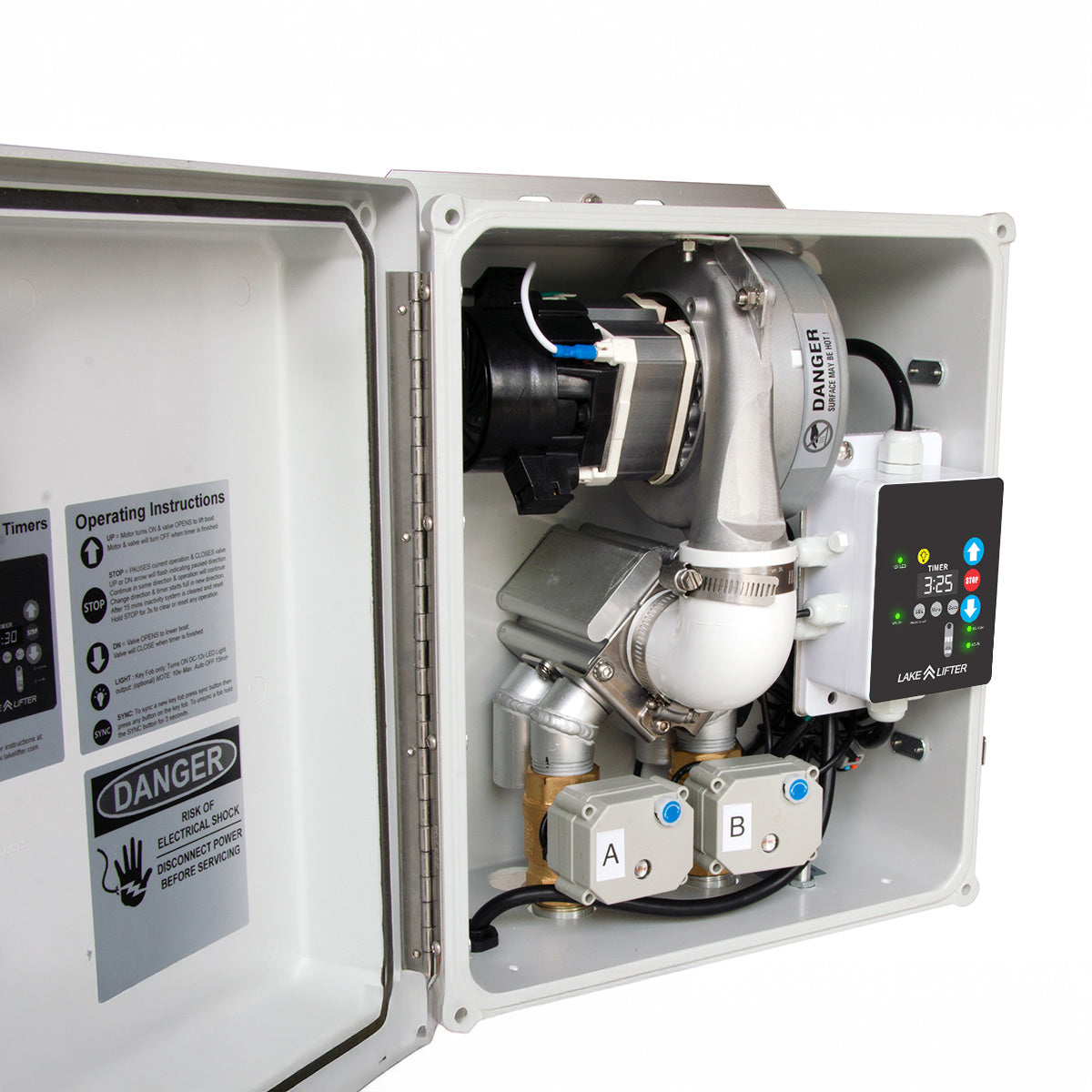 AC Bluetooth/Wi-Fi Boat Lift Blower Motor Control Box: One or Two Lift - Two Valve
