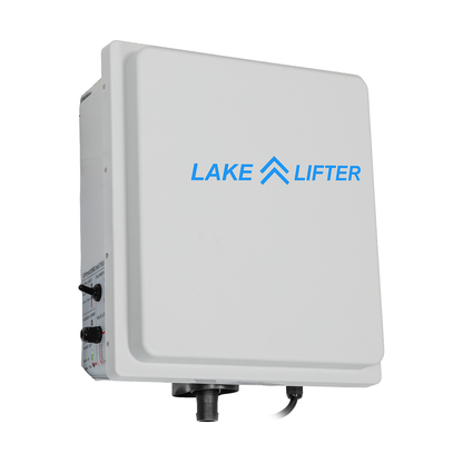 White electronic device with 'Lake Lifter' branding on a white background