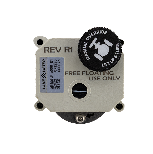 Mechanical component with 'Lake Lifter' branding on a white background