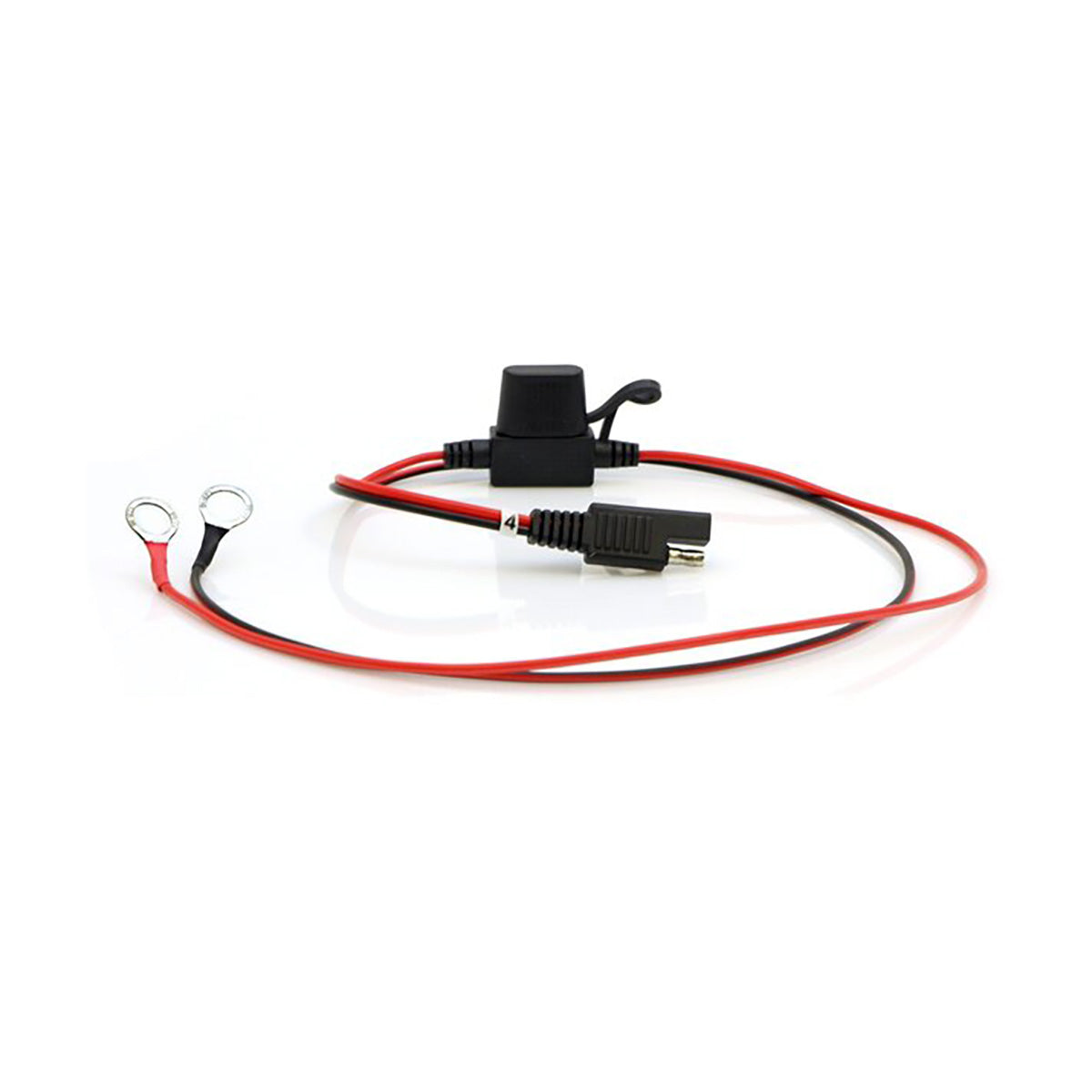 Battery cable with connectors on a white background