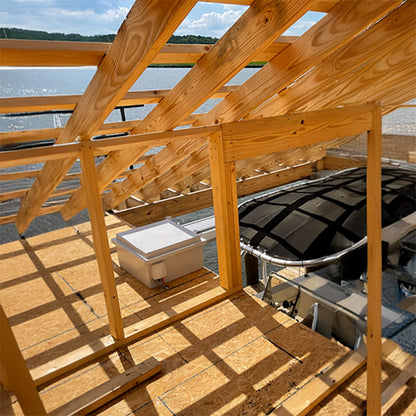 boat house with blower control box 