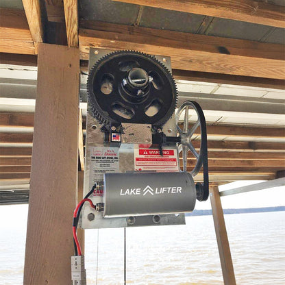 flat plate motor with epoxy motor attached to boat lift