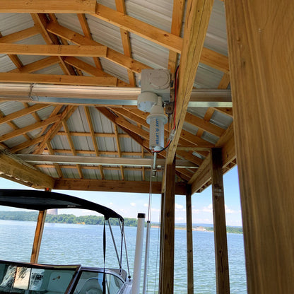 flat plate motor with epoxy motor attached to boat lift